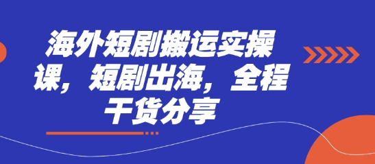 海外短剧搬运实操课，短剧出海，全程干货分享-14号网创