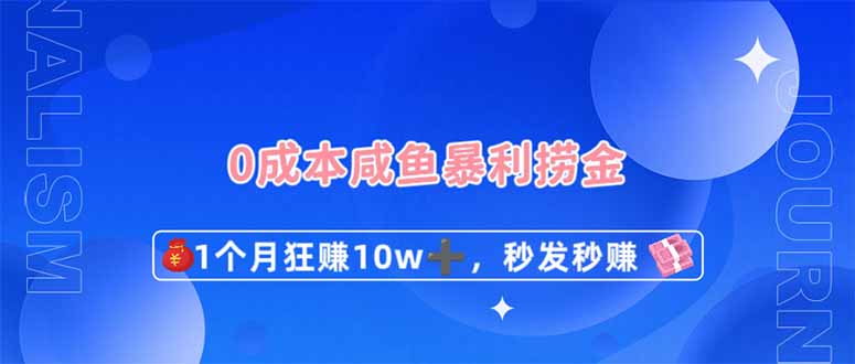 (14257期)0成本闲鱼暴利捞金,1个月狂赚10W+,秒发秒赚新玩法-14号网创