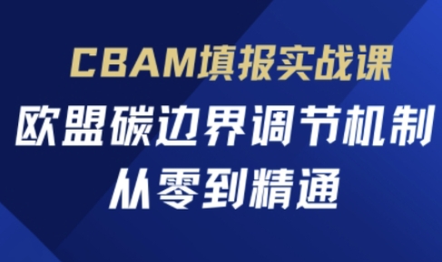 CBAM填报实战课，欧盟碳边界调节机制，从零到精通-14号网创