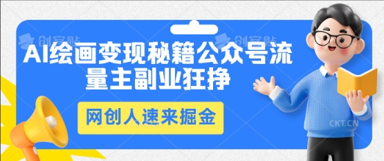 AI绘画变现秘籍:公众号流量主副业狂挣,网创人速来掘金-14号网创